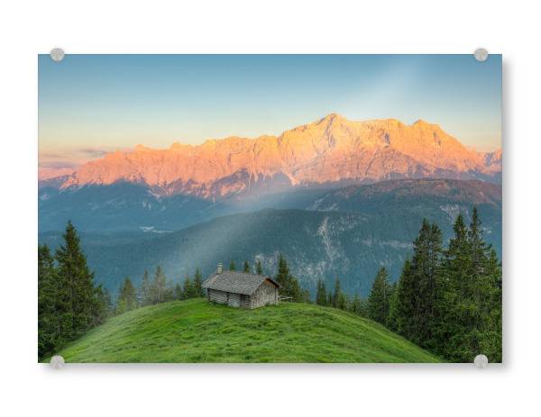 Acrylglasbild "Alpenglühen am Wettersteingebirge" artboxONE - Natur,Reise,Reise / Länder