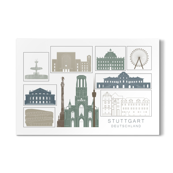 Galerie-Print "Stuttgart skyline, navy" 30x20 cm artboxONE