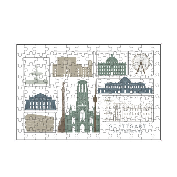 artboxONE Puzzle "Stuttgart skyline, navy" artboxONE - Städte,Reise,Architektur,Städte / Stuttgart