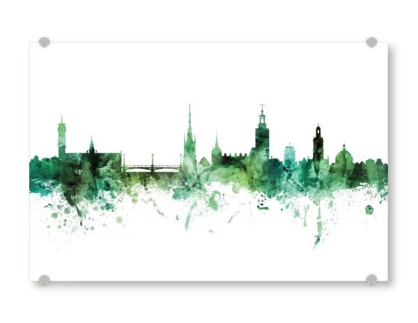Acrylglasbild "Stockholm Sweden Skyline Green" artboxONE - Städte,Städte / Stockholm