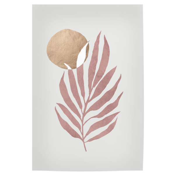 Poster "ROSE Tropisch" artboxONE - Natur,Abstrakt - Abstract,Abstrakt,Floral,Leaf,Blatt,Sonne,Sun,Colorful,Bunt