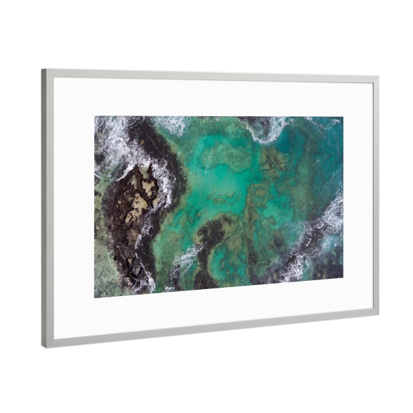 Poster mit Rahmen Silber "Ocean map" artboxONE - Natur,Reise,Abstrakt,Reise / Strand und Meer