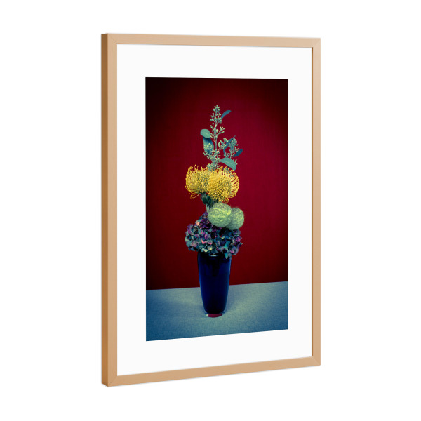 Poster mit Rahmen Kupfer "Mystische Blumen" artboxONE - Floral