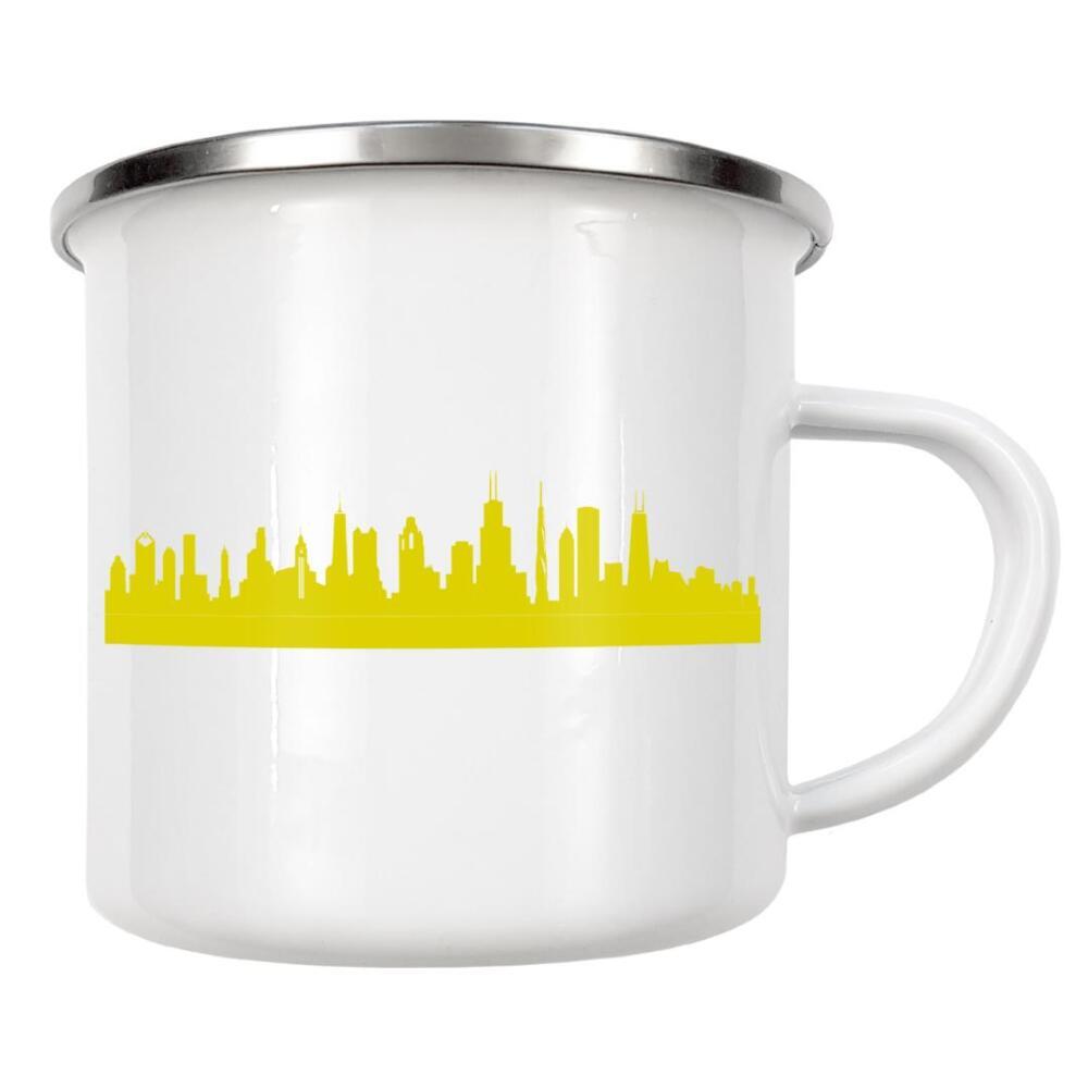 Emaille Tasse "Chicago 06 Skyline Spring-Green Print monochrome" artboxONE - Städte,Architektur,Städte / Chicago