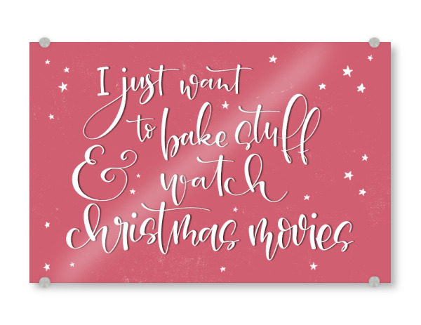 Acrylglasbild "Bake stuff" artboxONE - Typografie,Essen & Trinken,Weihnachten,Lustig