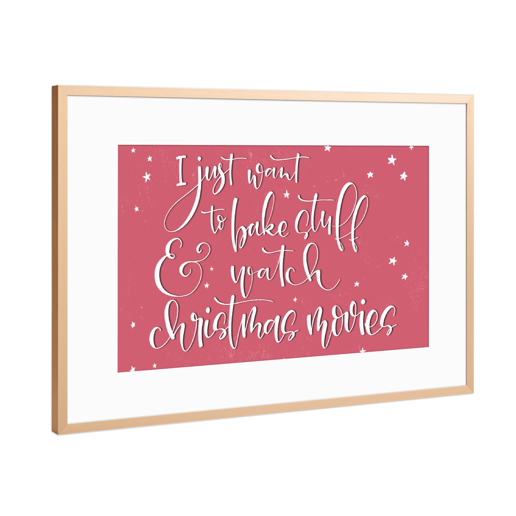 Poster mit Rahmen Kupfer "Bake stuff" artboxONE - Typografie,Essen & Trinken,Weihnachten,Lustig