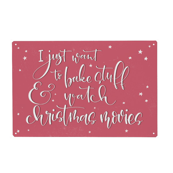 Holzbild "Bake stuff" artboxONE - Typografie,Essen & Trinken,Weihnachten,Lustig