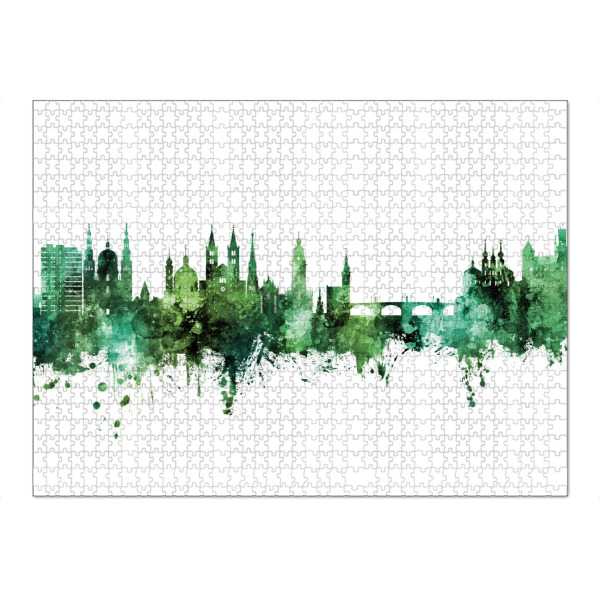 Puzzle Ravensburger "Würzburg Germany Skyline Green" artboxONE - Städte