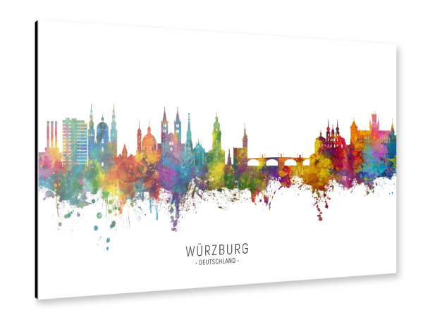 Alu-Dibond "Würzburg Germany Skyline txt" 30x20 cm artboxONE