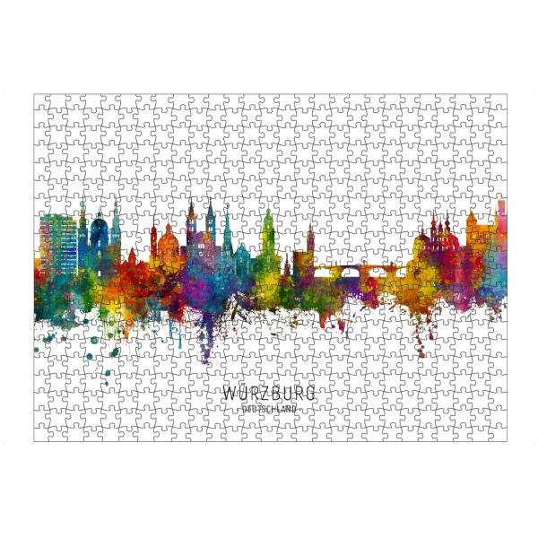 artboxONE Puzzle "Würzburg Germany Skyline txt" artboxONE - Städte
