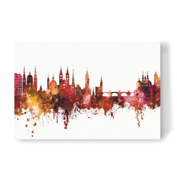 Leinwandbild "Würzburg Germany Skyline Red" artboxONE - Städte