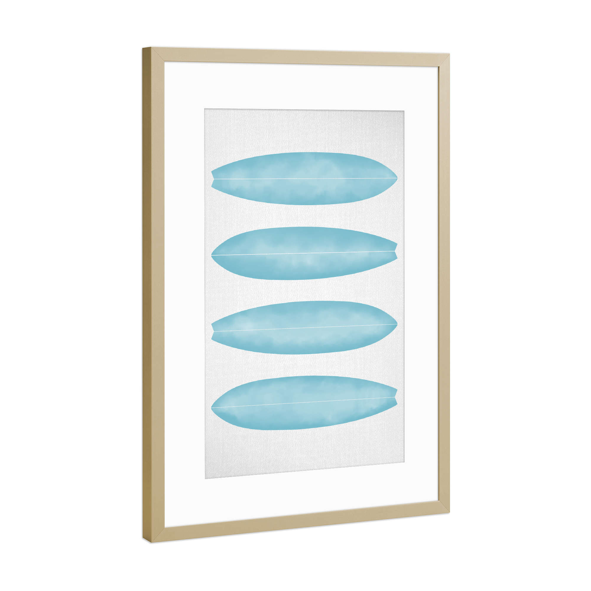 Poster mit Rahmen Gold "Surfboards - Blue" artboxONE - Abstrakt,Reise / Strand und Meer