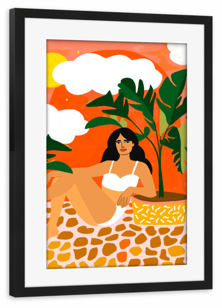 Poster mit Rahmen schwarz "Life With Banana Trees" artboxONE - Menschen,Fashion