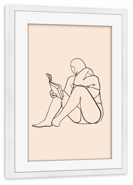 Poster mit Rahmen weiß "The Reader" artboxONE - Menschen