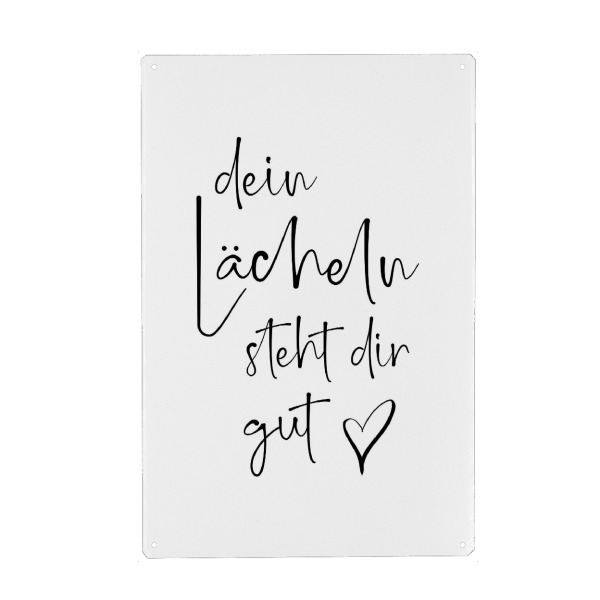 Metall Poster "Dein Lächeln" artboxONE - Typografie,Liebe,Für Mama