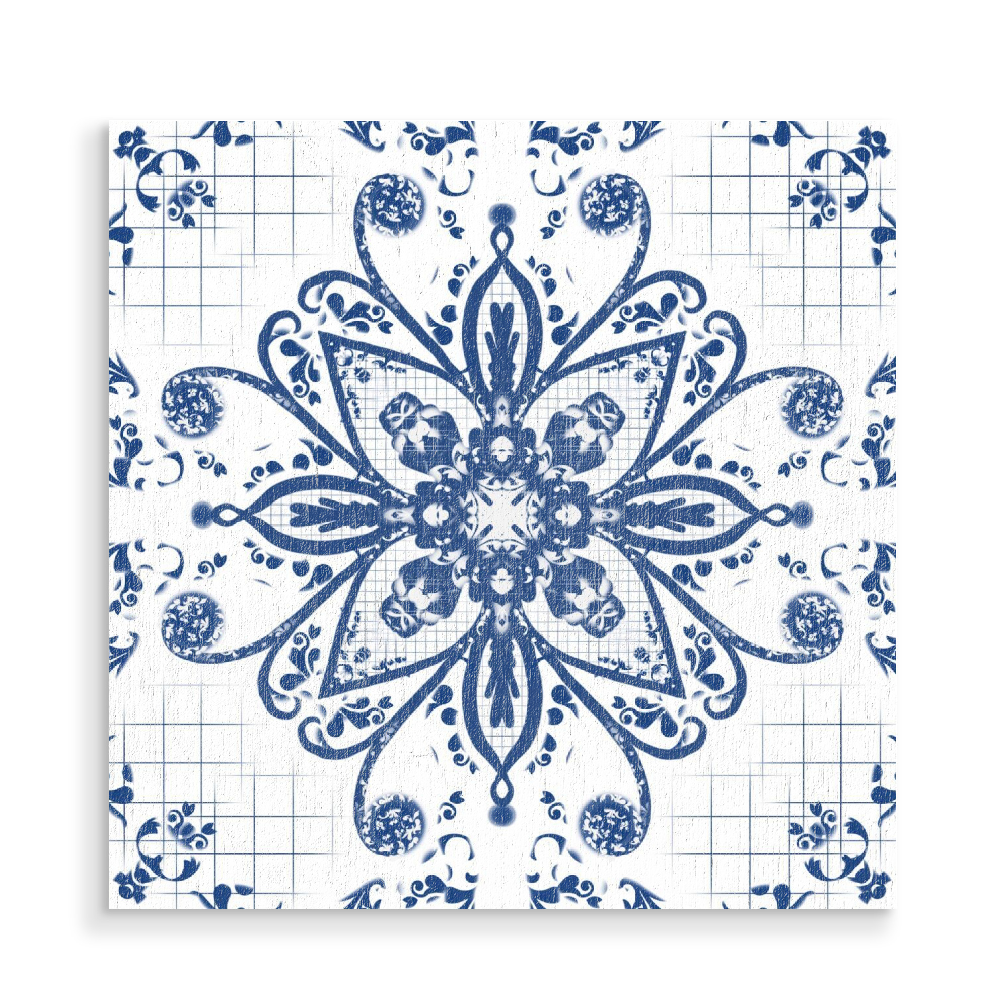 Holzbild "Mandala Blau-Weiss" artboxONE - Floral,Abstrakt,Geometrie