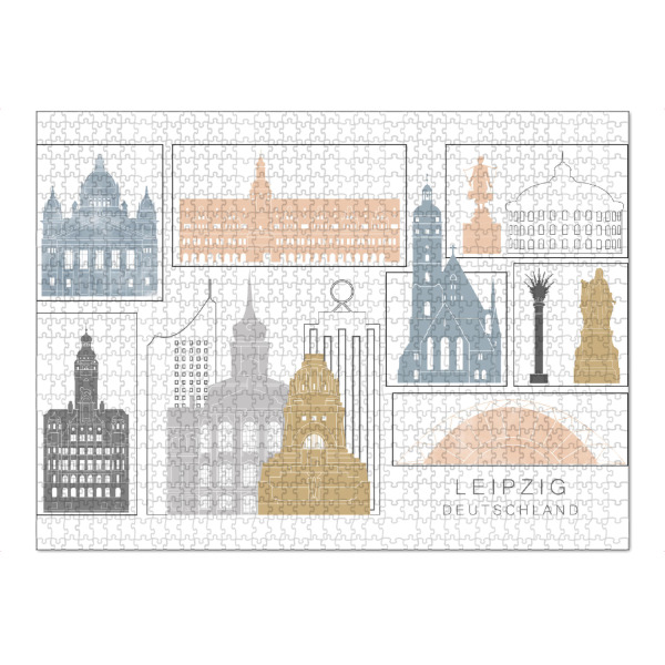 Puzzle Ravensburger "Leipzig skyline earth" artboxONE - Städte,Reise,Architektur