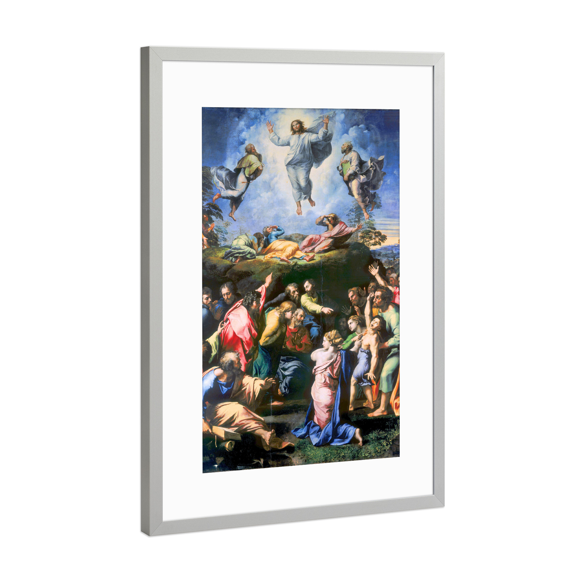 Poster mit Rahmen Silber "Die Verklärung Christi" artboxONE - Natur,Menschen,Fiktion,Männer