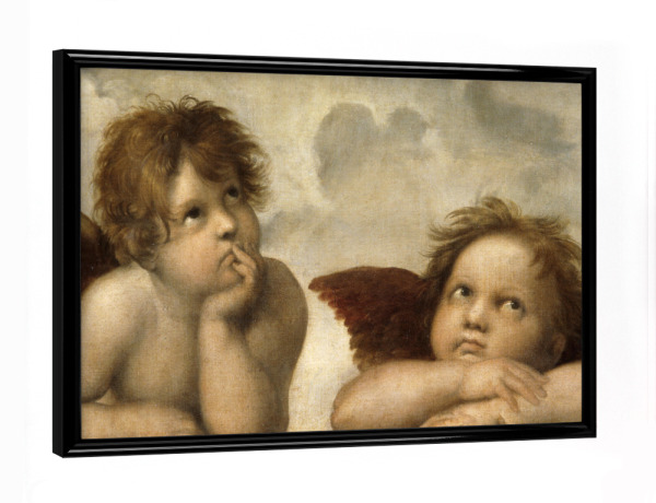 Poster mit schwarzem Rahmen "Die Sixtinische Madonna (Detail)" artboxONE - Für Kinder,Menschen,Fiktion