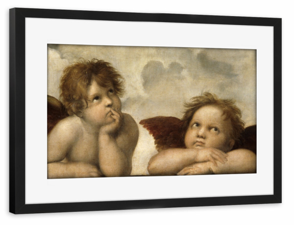 Poster mit Rahmen schwarz "Die Sixtinische Madonna (Detail)" artboxONE - Für Kinder,Menschen,Fiktion