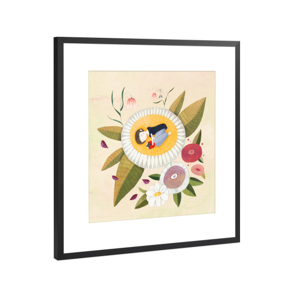 Poster mit Rahmen Schwarz (Metallic) "Träumerei" artboxONE - Natur,Floral,Für Kinder
