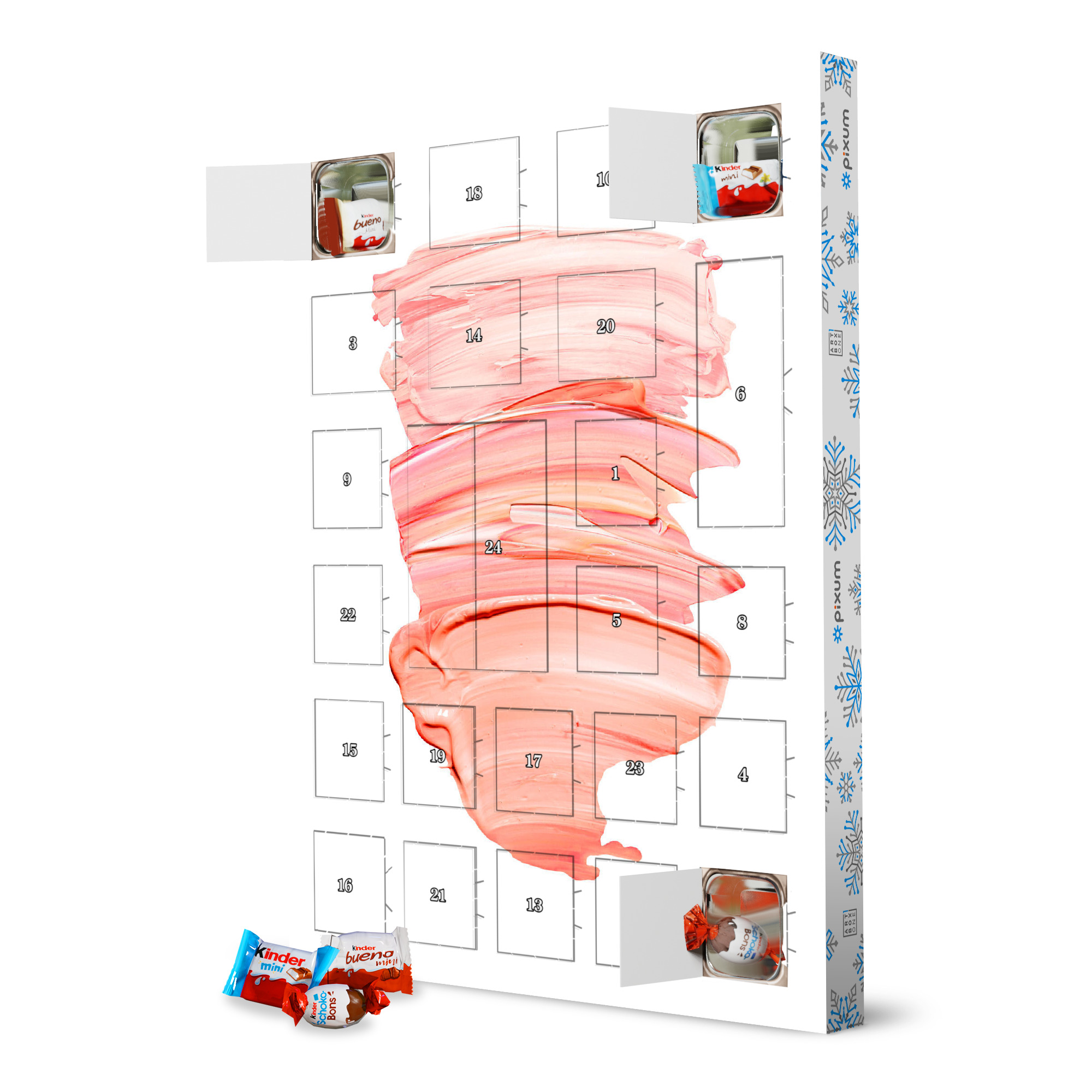 Adventskalender XXL mit Produkten von Kinder Let's Paint in Pink artboxONE Adventskalender Abstrakt