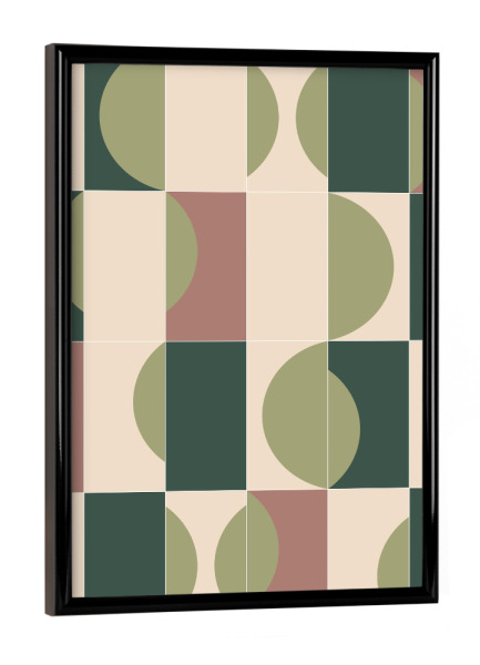 Poster mit schwarzem Rahmen "Garden Tiles First" artboxONE - Abstrakt - Minimalist,Grün,Green,Abstract,Abstrakt,Formen,Geometrie,Geometry