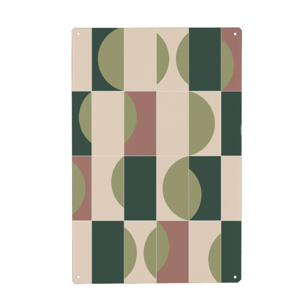 Holzbild "Garden Tiles First" artboxONE - Abstrakt - Minimalist,Grün,Green,Abstract,Abstrakt,Formen,Geometrie,Geometry