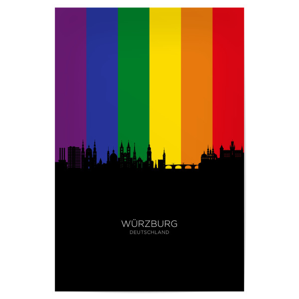Poster "Würzburg Germany Skyline Pride" artboxONE - Städte