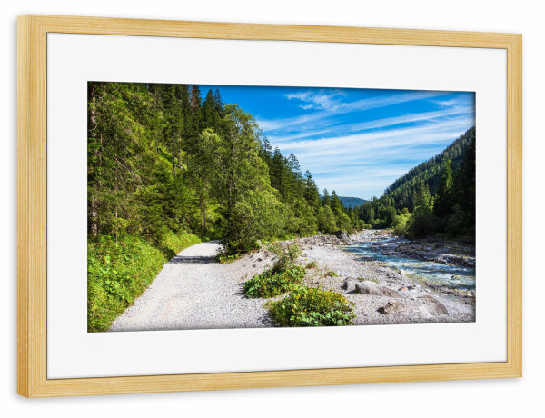 Poster mit Rahmen kiefer "Wimbachtal bei Ramsau" artboxONE - Natur,Reise