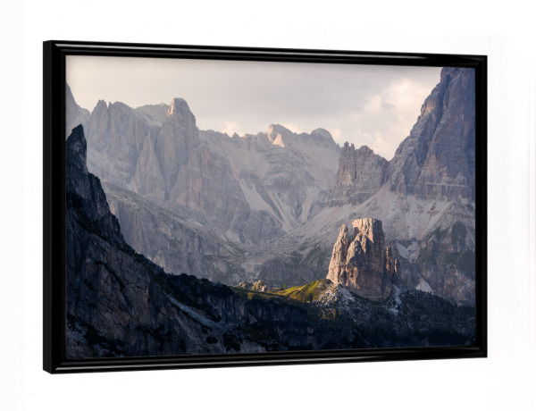 Poster mit schwarzem Rahmen "Cinque torri sunset" artboxONE - Natur,Reise