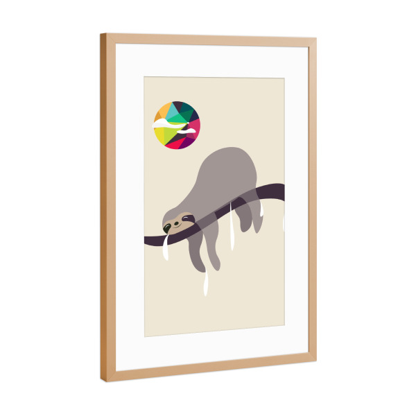 Poster mit Rahmen Kupfer "Sleeping Beauty.....Sloth" artboxONE - Natur,Für Kinder,Tiere