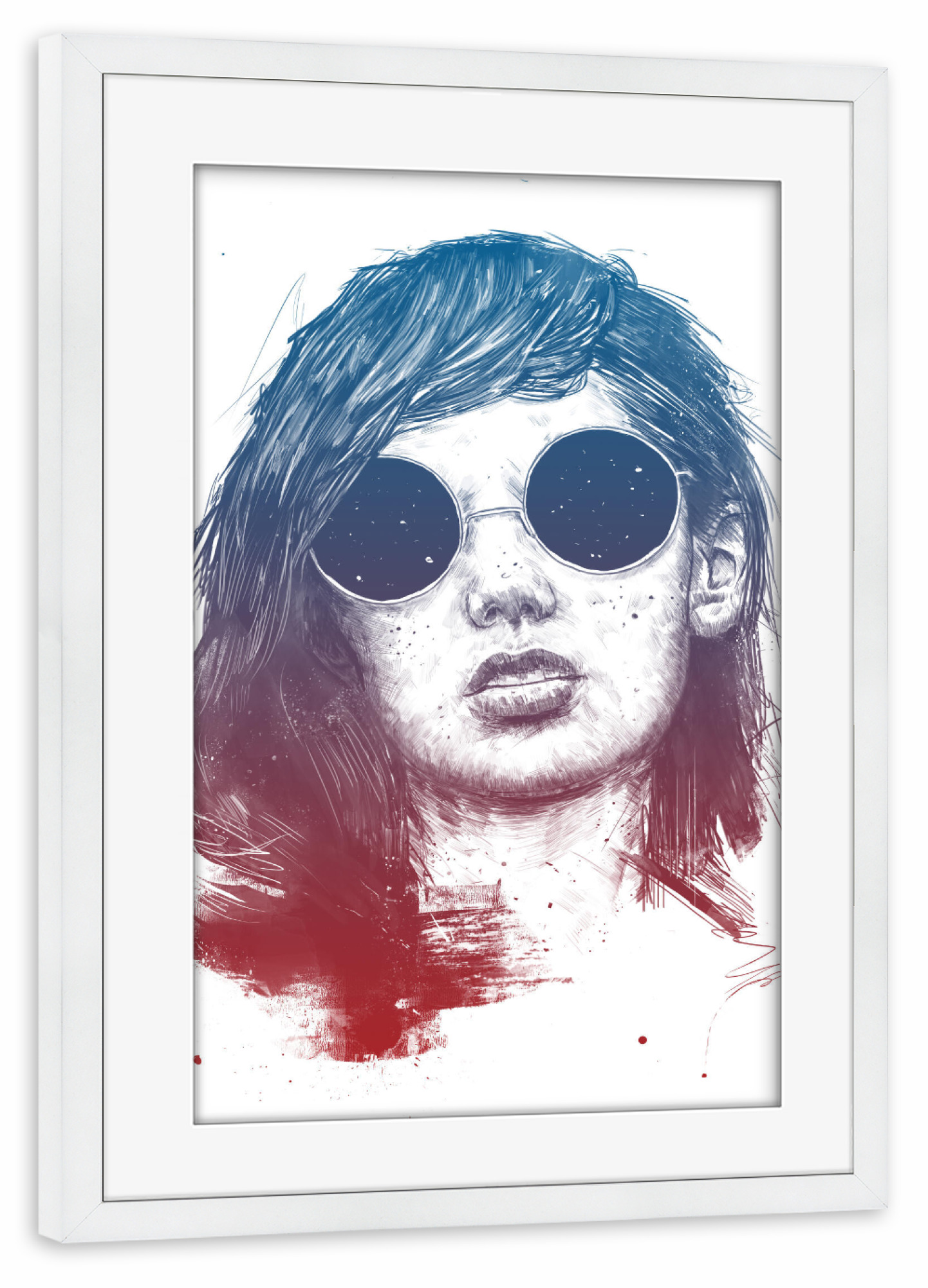 Poster mit Rahmen weiß "Summer Nights" artboxONE - Menschen,Galaxy