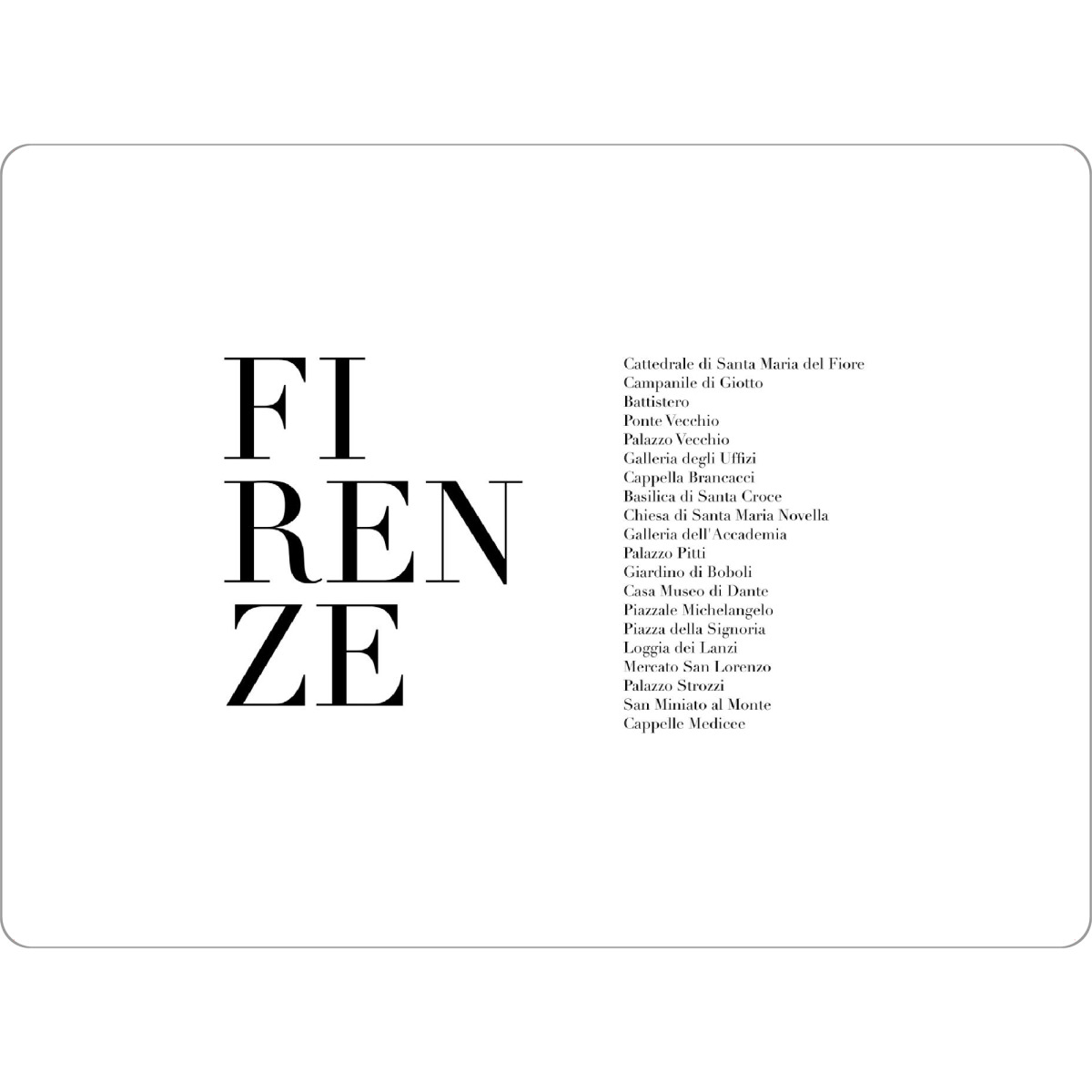 Tischset "Firenze Monuments" artboxONE - Städte,Typografie,Reise