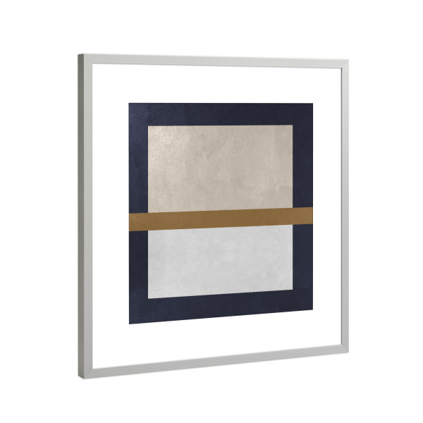 Poster mit Rahmen Silber "Tropisch Geometrisch D" artboxONE - Abstrakt,Geometrie - Geometrie,Geometry,Abstract,Abstrakt,Cube,Quadrat,Formen