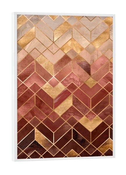 Poster mit weißem Rahmen "Terracotta Geometric" artboxONE - Abstrakt,Geometrie