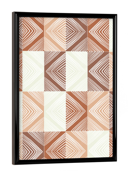 Poster mit schwarzem Rahmen "Mudcloth Tiles Second" artboxONE - Abstrakt,Geometrie - Earth tones,Ethnic,Geometrie,Geometry,Formen,Abstract,Abstrakt