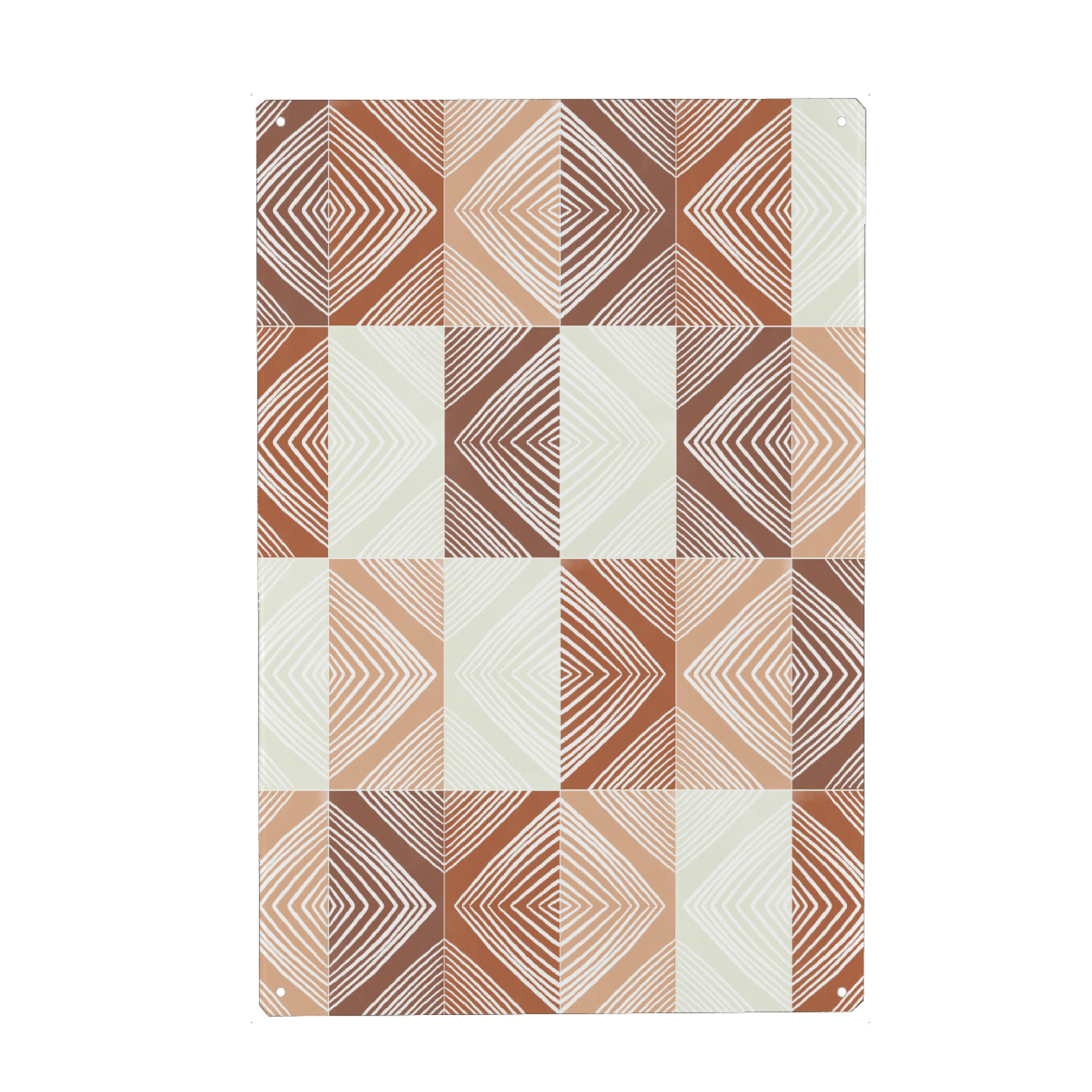 Metall Poster "Mudcloth Tiles Second" artboxONE - Abstrakt,Geometrie - Earth tones,Ethnic,Geometrie,Geometry,Formen,Abstract,Abstrakt - Blechschild