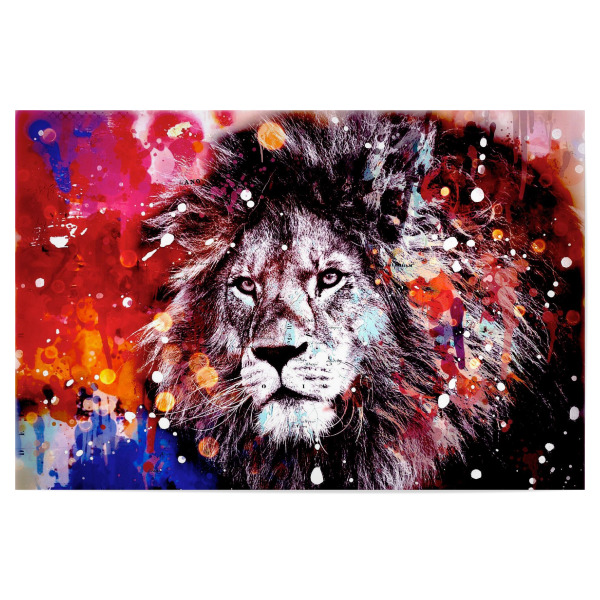 Poster "Pop Art Lion" artboxONE - Tiere - Pop art,Wild animal,Animal,Tiere,Graffiti,Raubtier,Löwe,Lion,Raubkatze,Tier,Wild,Collage,Colorful,Bunt