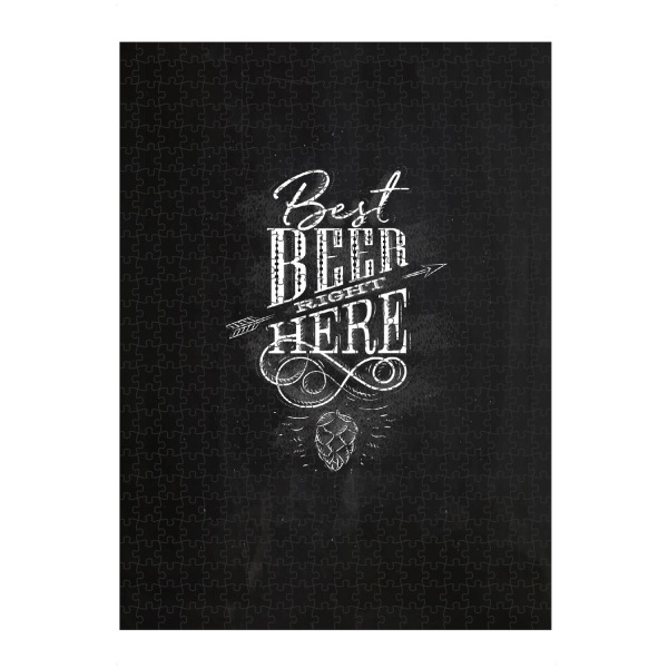 artboxONE Puzzle "Best beer right here chalk" artboxONE - Typografie,Essen & Trinken,Für Mama,Für Papa,Essen & Trinken / Alkohol