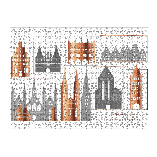 Puzzle Ravensburger "Lubeck skyline copper" artboxONE - Städte,Reise,Architektur