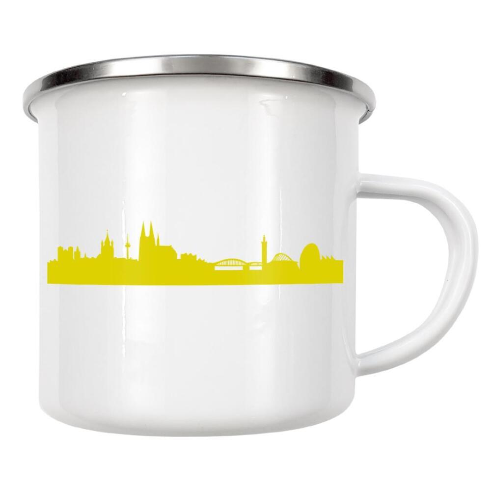 Emaille Tasse "Köln 06 Skyline Spring-Green Print monochrome" artboxONE - Städte,Städte / Köln,Abstrakt,Architektur