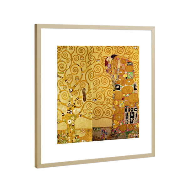 Poster mit Rahmen Gold "Der Lebensbaum von Gustav Klimt" artboxONE - Natur,Abstrakt,Menschen