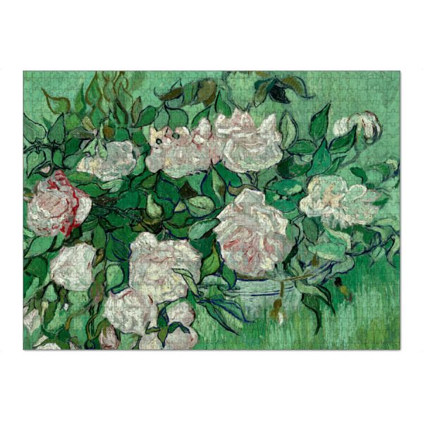 Puzzle Ravensburger "Rosa Rosen von van Gogh" artboxONE - Natur,Floral - Blumen,Rosen,Stillleben,Flowers,Roses,Gemälde,Malerei,Kunst,Vincent,Vangogh