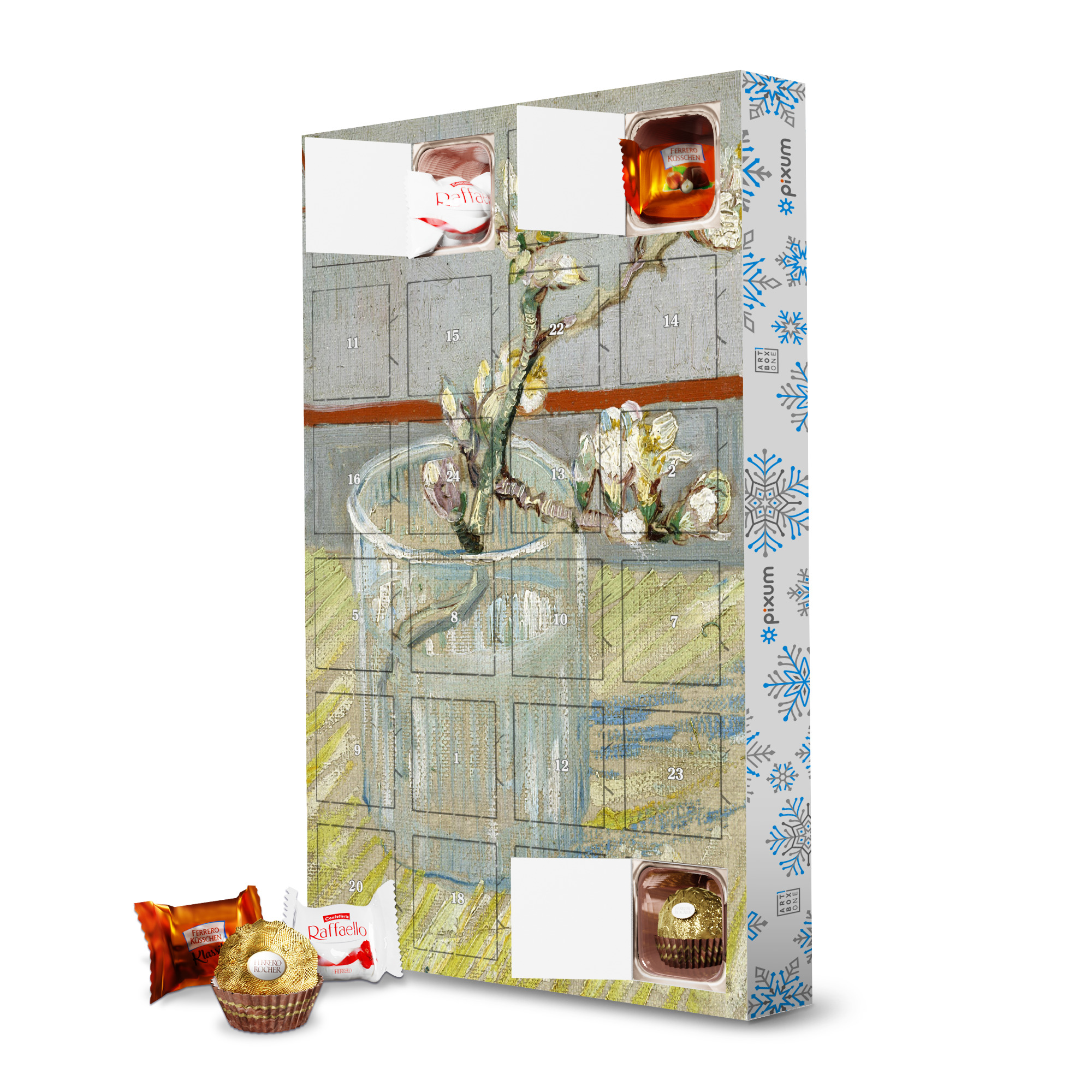 Adventskalender mit Ferrero Pralinen Blühender Mandelzweig artboxONE Adventskalender Natur