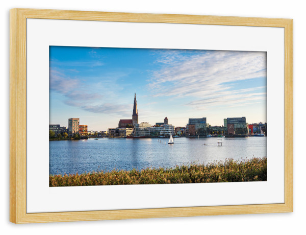 Poster mit Rahmen kiefer "Blick über die Warnow" artboxONE - Natur,Reise,Architektur,Städte / Weitere
