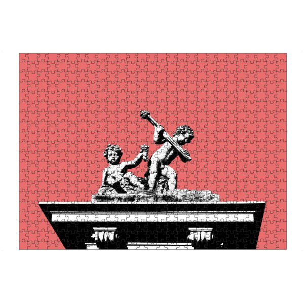 Puzzle Ravensburger "Working Putti" artboxONE - Städte / Berlin,Architektur,Streetart