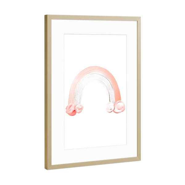 Poster mit Rahmen Gold "Painted Rainbow" artboxONE - Natur,Für Kinder,Abstrakt,Liebe