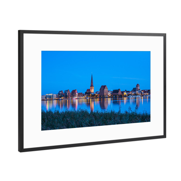 Poster mit Rahmen Schwarz (Metallic) "Rostock" artboxONE - Reise,Architektur,Städte / Weitere