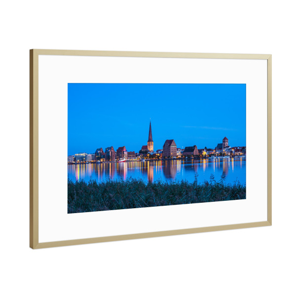Poster mit Rahmen Gold "Rostock" artboxONE - Reise,Architektur,Städte / Weitere